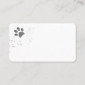 hondenpoot drukt grijs en witte verfsplaat af visitekaartje (Achterkant)