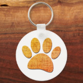 Hondenpoot jute verouderde print sleutelhanger (Achterkant)