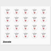 Hondenpoot Kerst Dank Je Stickers (Vel)