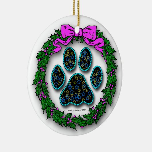 Hondenpoot Kerst Ornament (Rechts)