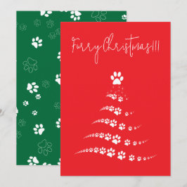 Hondenpoot kerstboom | Furry Christmas Feestdagenkaart
