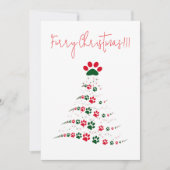 Hondenpoot kerstboom | Furry Christmas Feestdagenkaart (Voorkant)