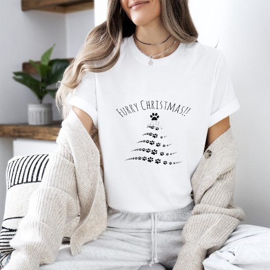 Hondenpoot kerstboom | Furry Christmas T-shirt
