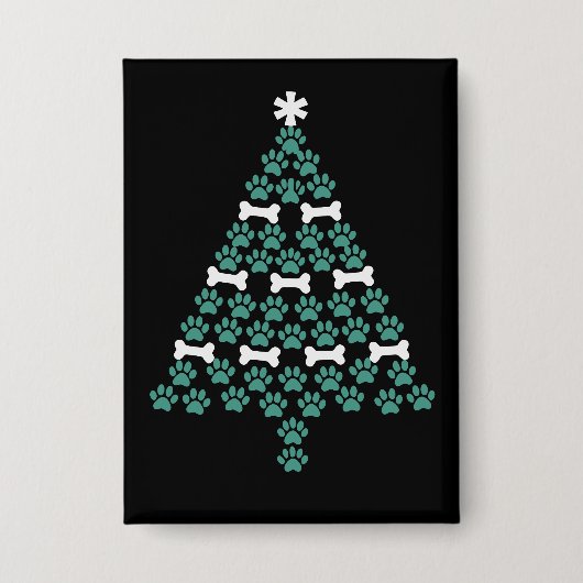 Hondenpoot kerstboom Schattige kerstcadeau Puppy L Button (Voorkant)