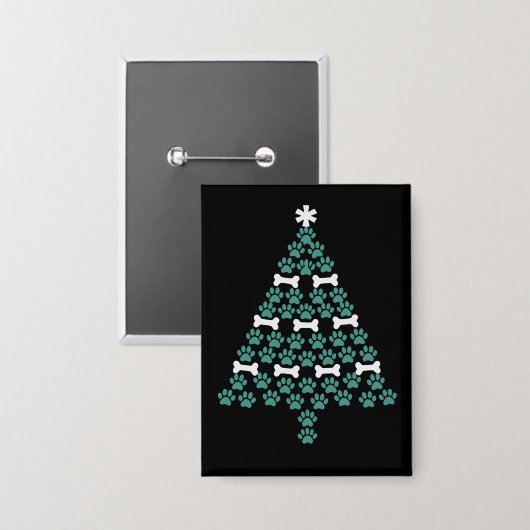 Hondenpoot kerstboom Schattige kerstcadeau Puppy L Button (Voorkant / Achterkant)