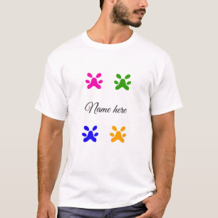 Hondenpoot kleurrijk huisdier naam toevoegen tekst t-shirt