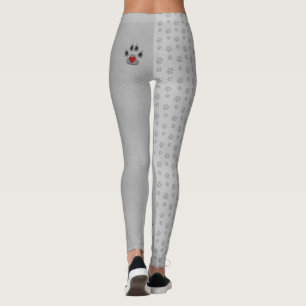 Hondenpoot met grijs en hartpoot accent leggings