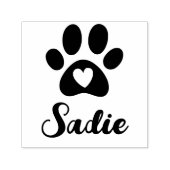 Hondenpoot met Hart en Aangepaste Naam Handtekenin Zelfinktende Stempel (Design)