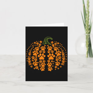 Hondenpoot Pompoen Patroon Halloween Oranje Zwart Kaart