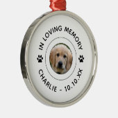 Hondenpoot print gedenkteken voor huisdierenverlie metalen ornament (Rechts)