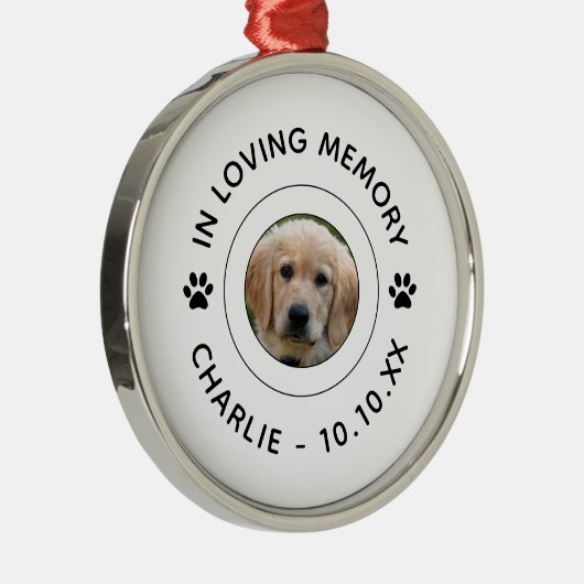 Hondenpoot print gedenkteken voor huisdierenverlie metalen ornament (Rechts)