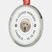 Hondenpoot print gedenkteken voor huisdierenverlie metalen ornament (Links)