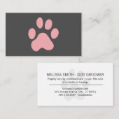 Hondenpoot (roze) visitekaartje (Voorkant / Achterkant)
