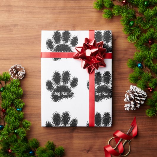 Hondenpootafdruk Aangepaste Naam Rubber Stempel Ef Cadeaupapier (Feestdagen Geschenken)