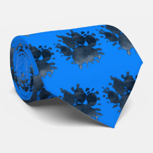 Hondenpootafdruk Aquarel Hondenpoot Blauw Stropdas