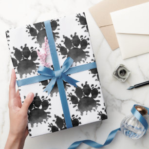 Hondenpootafdruk Aquarel Hondenpoot Cadeaupapier