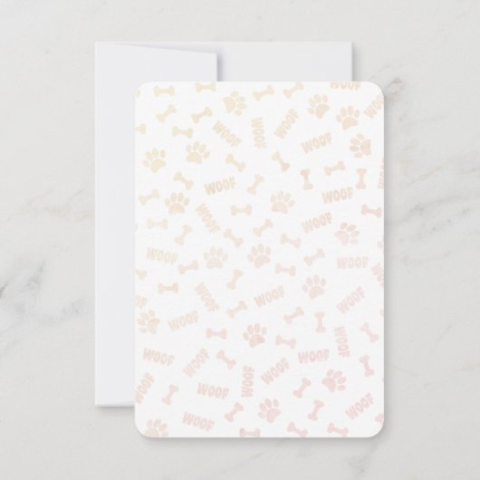 Hondenpootafdruk en aangepaste tekst bedankkaart (Achterkant)