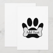 Hondenpootafdruk en botmagneet kaart (Voorkant / Achterkant)