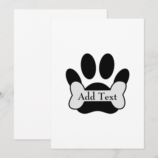 Hondenpootafdruk en botmagneet kaart (Voorkant / Achterkant)