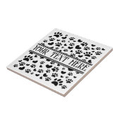 Hondenpootafdruk en harten met aangepaste naam tegeltje (Zijkant)