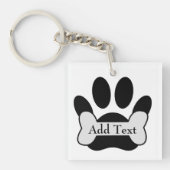 Hondenpootafdruk en Sleutelhanger van botten (voorkant)