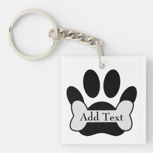 Hondenpootafdruk en Sleutelhanger van botten