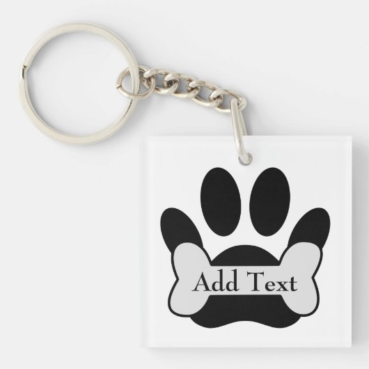 Hondenpootafdruk en Sleutelhanger van botten (voorkant)