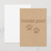 Hondenpootafdruk en tekst bedankkaart (Voorkant / Achterkant)