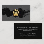 Hondenpootafdruk geborsteld visitekaartje (Voorkant / Achterkant)