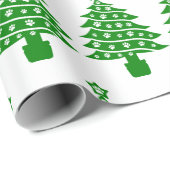 Hondenpootafdruk Groene Kerstboom Cadeaupapier (Rol Hoek)