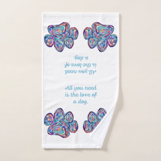 Hondenpootafdruk Handdoek van Liefde (Handdoek)
