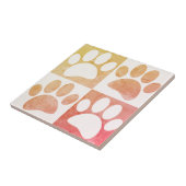 Hondenpootafdruk in vierkanten Patroon Aangepast Tegeltje (Zijkant)