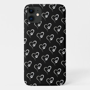 Hondenpootafdruk in witte hart Case-Mate iPhone ho Case