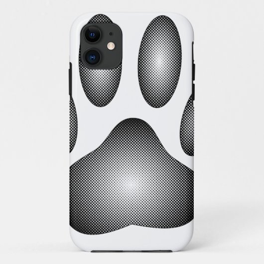 Hondenpootafdruk in zwart-wit verlopen Case-Mate iPhone case (Achterkant)