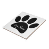 Hondenpootafdruk met aangepaste hondennaam tegeltje (Zijkant)