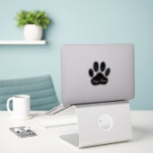 Hondenpootafdruk met aangepaste naam gepersonalise sticker (Laptop op bureau)