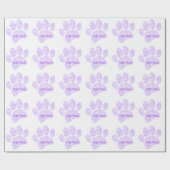 Hondenpootafdruk met aangepaste naam pastel waterv cadeaupapier (Vlak)