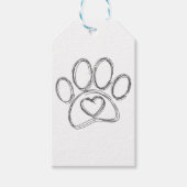 Hondenpootafdruk overzicht cadeaulabel (Voorkant)