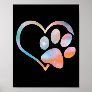 Hondenpootafdruk Psychedelische Tie Dye English Bu Poster