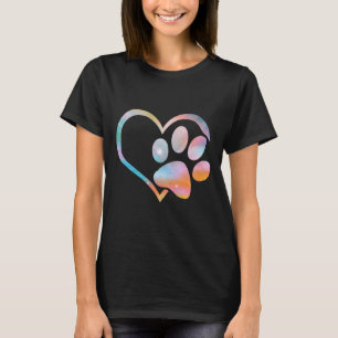 Hondenpootafdruk Psychedelische Tie Dye English Bu T-shirt