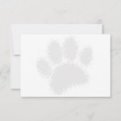 Hondenpootafdruk rubberen stempel effect blanco notitiekaartje (Achterkant)