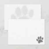 Hondenpootafdruk rubberen stempel effect blanco notitiekaartje (Voorkant / Achterkant)