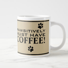 Hondenpootafdruk typografie koffieliefhebbers spec grote koffiekop