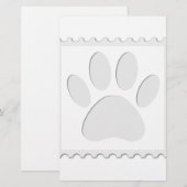 Hondenpootafdruk Uitknippen Briefpapier (Voorkant / Achterkant)