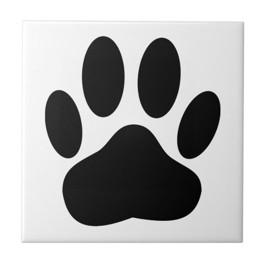 Hondenpootafdruk Vierkant Honden Tegeltje (Voorkant)