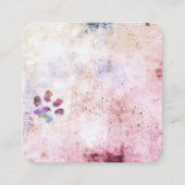 Hondenpootafdruk waterverf splatter verfontwerp vierkante visitekaartje (Voorkant)