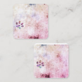 Hondenpootafdruk waterverf splatter verfontwerp vierkante visitekaartje (Voorkant / Achterkant)