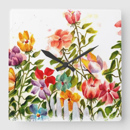 HONDENPOOTAFDRUKKEN BLOEMEN TUI NHEK VIERKANTE KLOK (Voorkant)