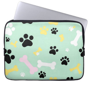 Hondenpootafdrukken Botten Patroon Laptop Sleeve