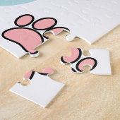 Hondenpootafdrukken en Botten Kunstpatroon Legpuzzel (Zijkant)